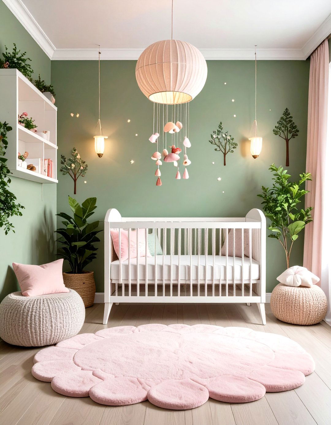 Enchanted Forest Pink and Green Nursery - 20 Pink and Green Nursery Ideas