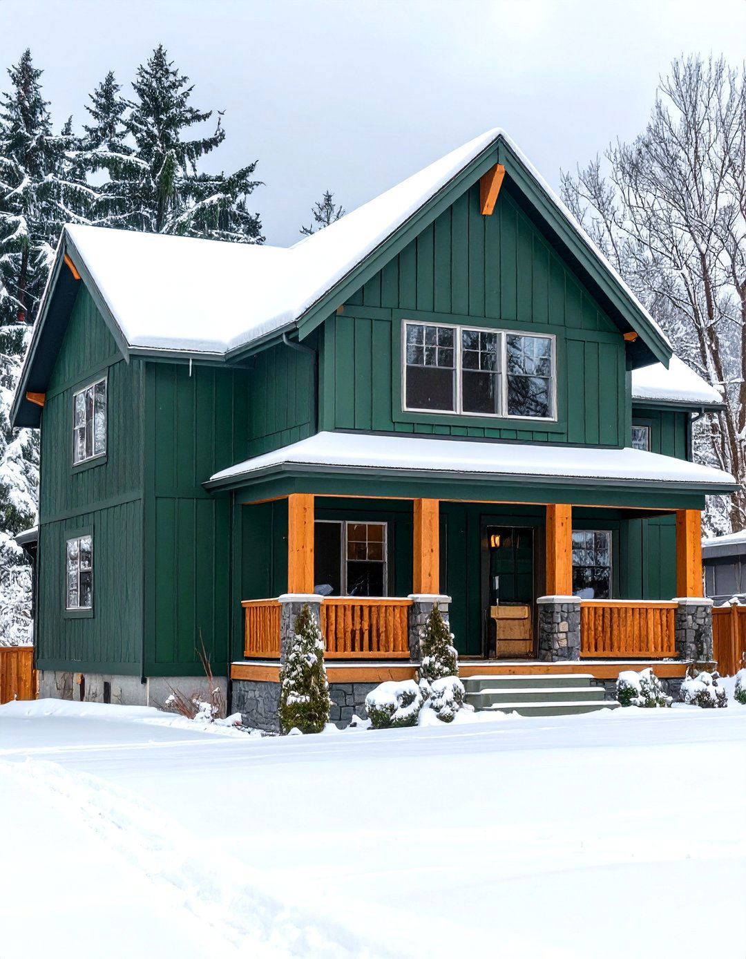 Energy Smart Dark Green Exterior for Colder Climates - 20 Dark Green Exterior Ideas