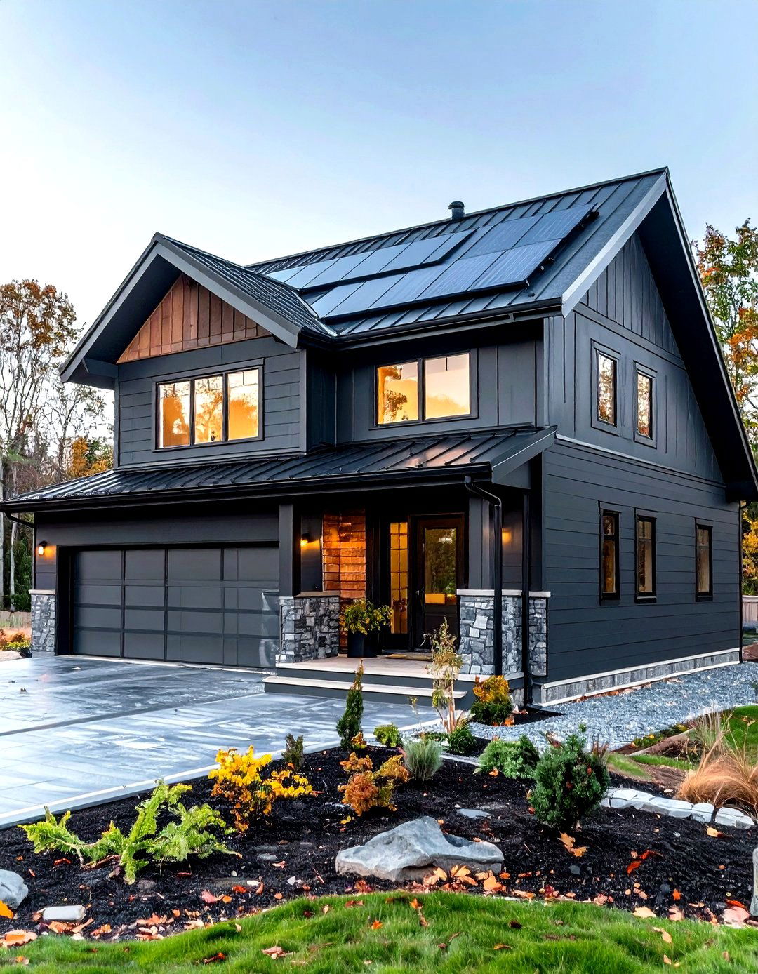 Energy Smart Deep Grey in Cold Climates - 20 Dark Grey House Exterior Ideas