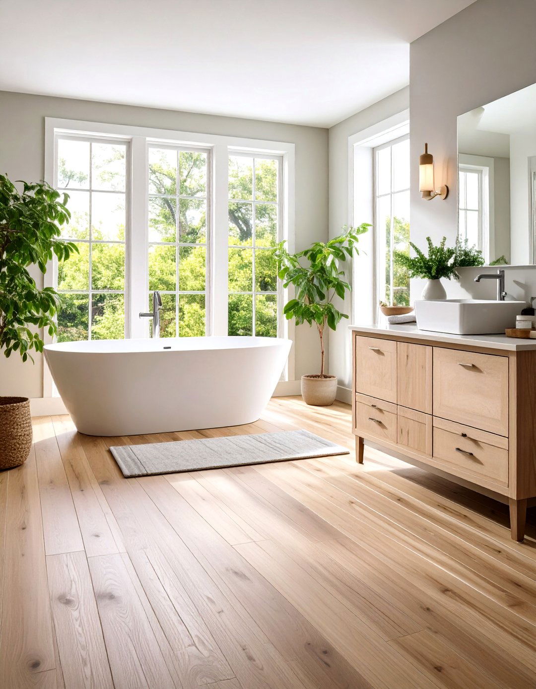Engineered Wood - 20 Small Bathroom Flooring Ideas