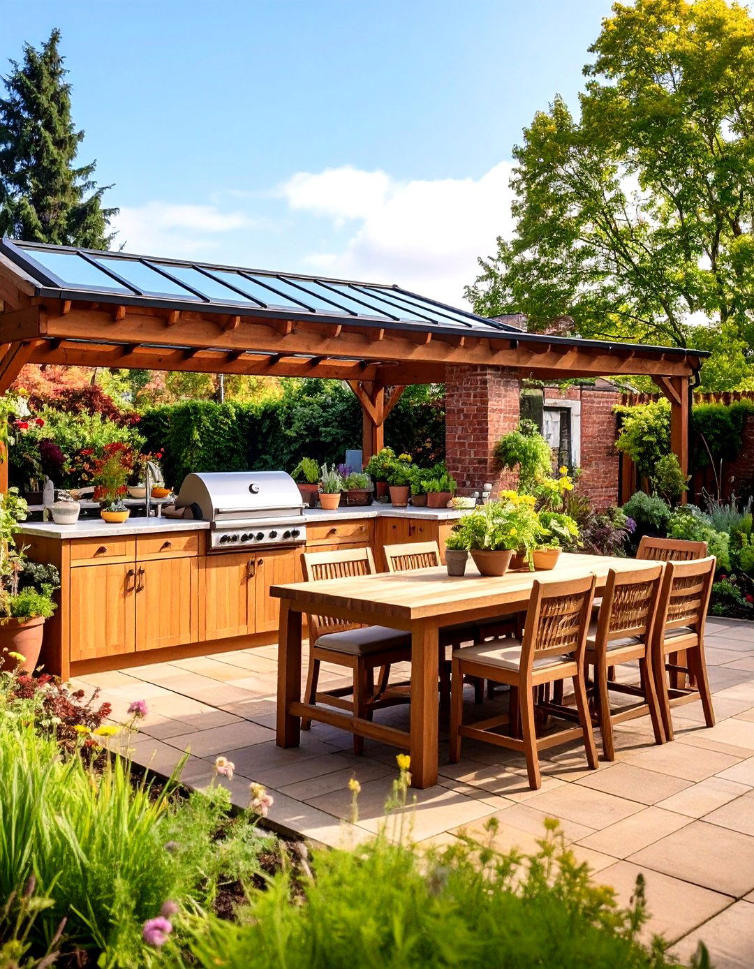 English Garden Luxury Outdoor Kitchen Conservatory - 20 Luxury Outdoor Kitchen Ideas