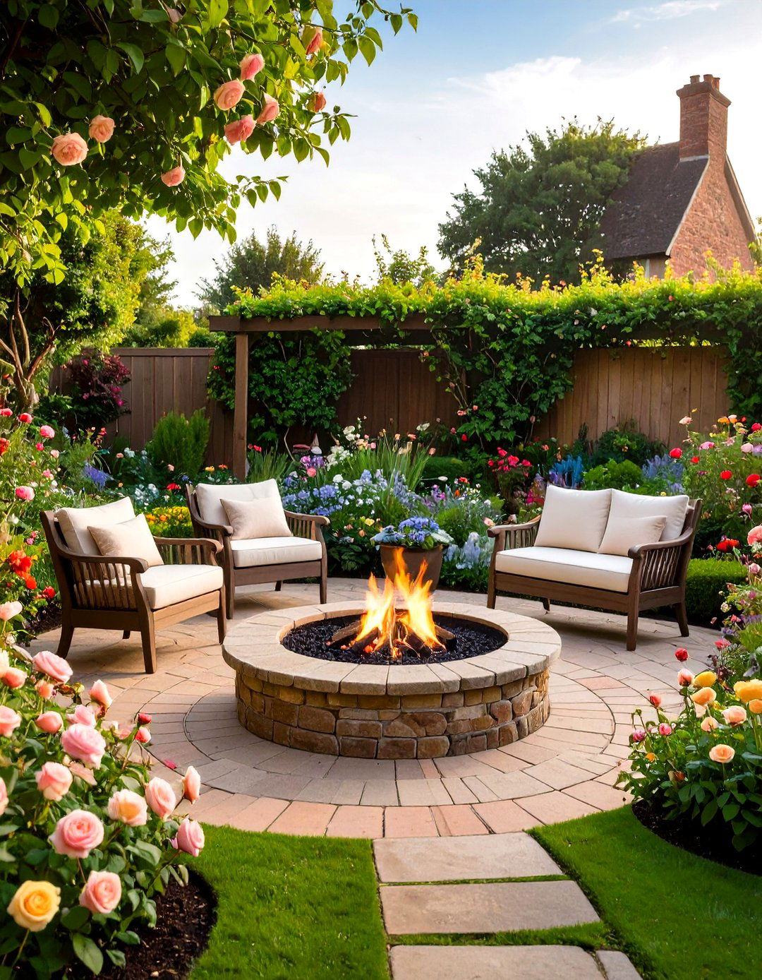 English Garden Patio Ideas With Firepit - 20 Patio Ideas With Firepit