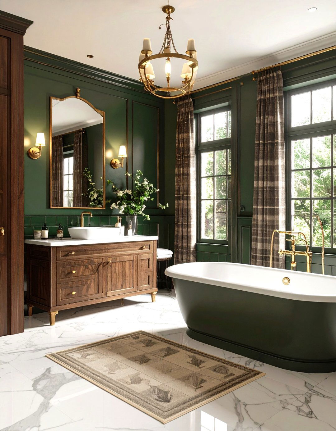 English Manor Vintage Bathroom with Traditional Gentlemans Club Atmosphere - 20 Vintage Bathroom Ideas