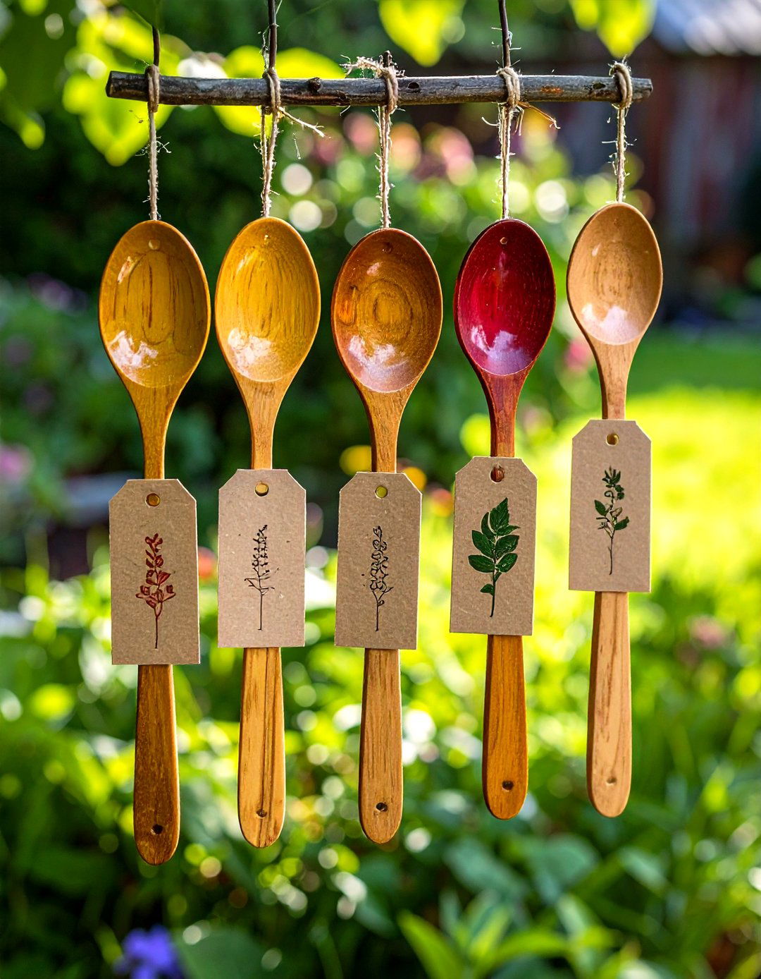 Engraved Spoon Stakes - 20 Garden Sign Ideas