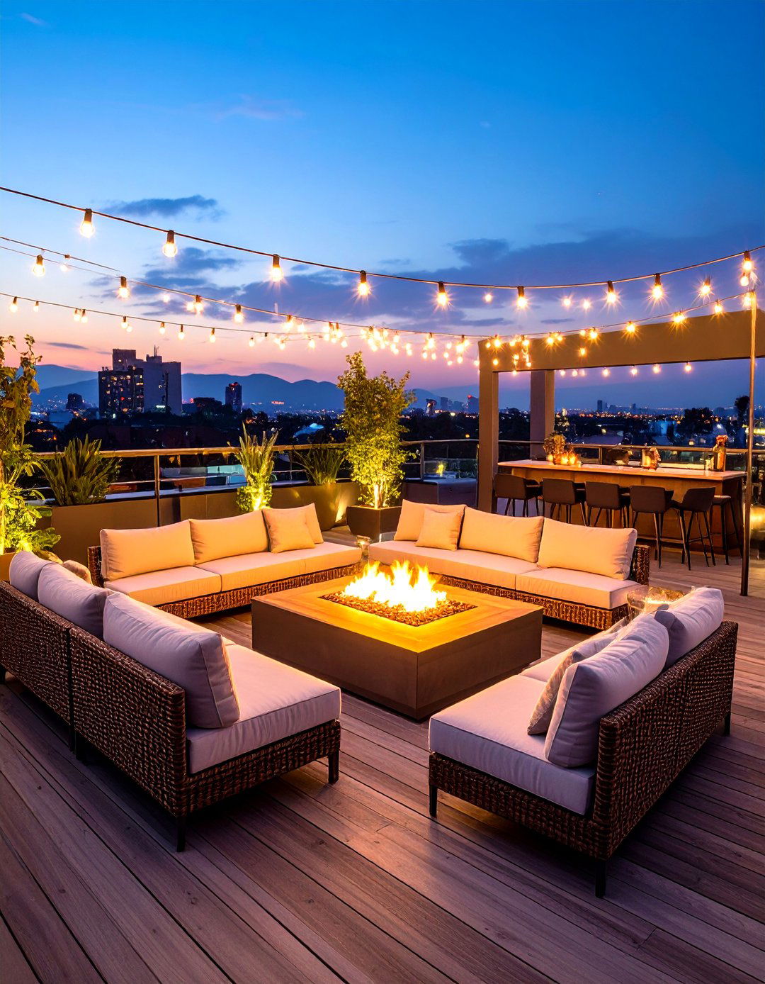 Entertainment Focused Rooftop Deck - 20 Rooftop Deck Ideas
