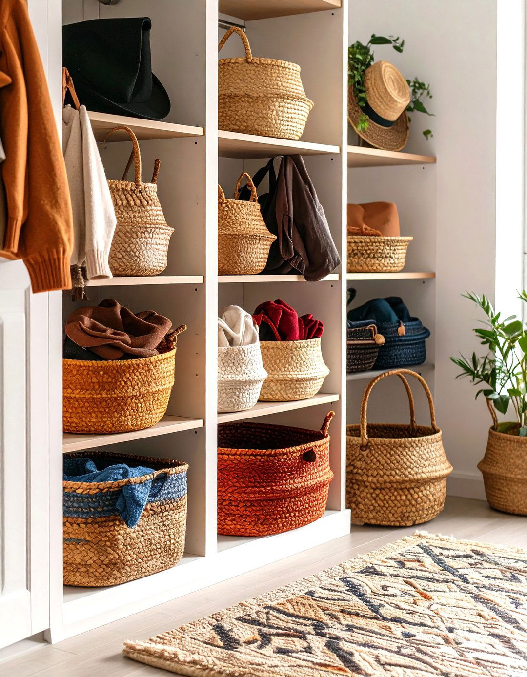 Entry Closet Basket Storage Solutions - 20 Entry Closet Ideas