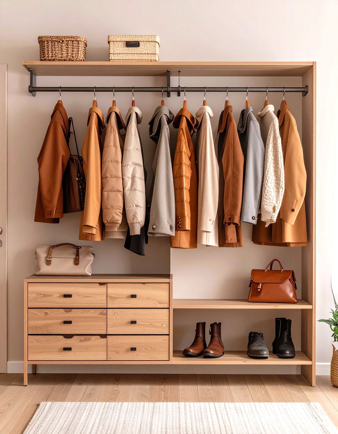 Entry Closet Hook and Peg Rail Installation - 20 Entry Closet Ideas