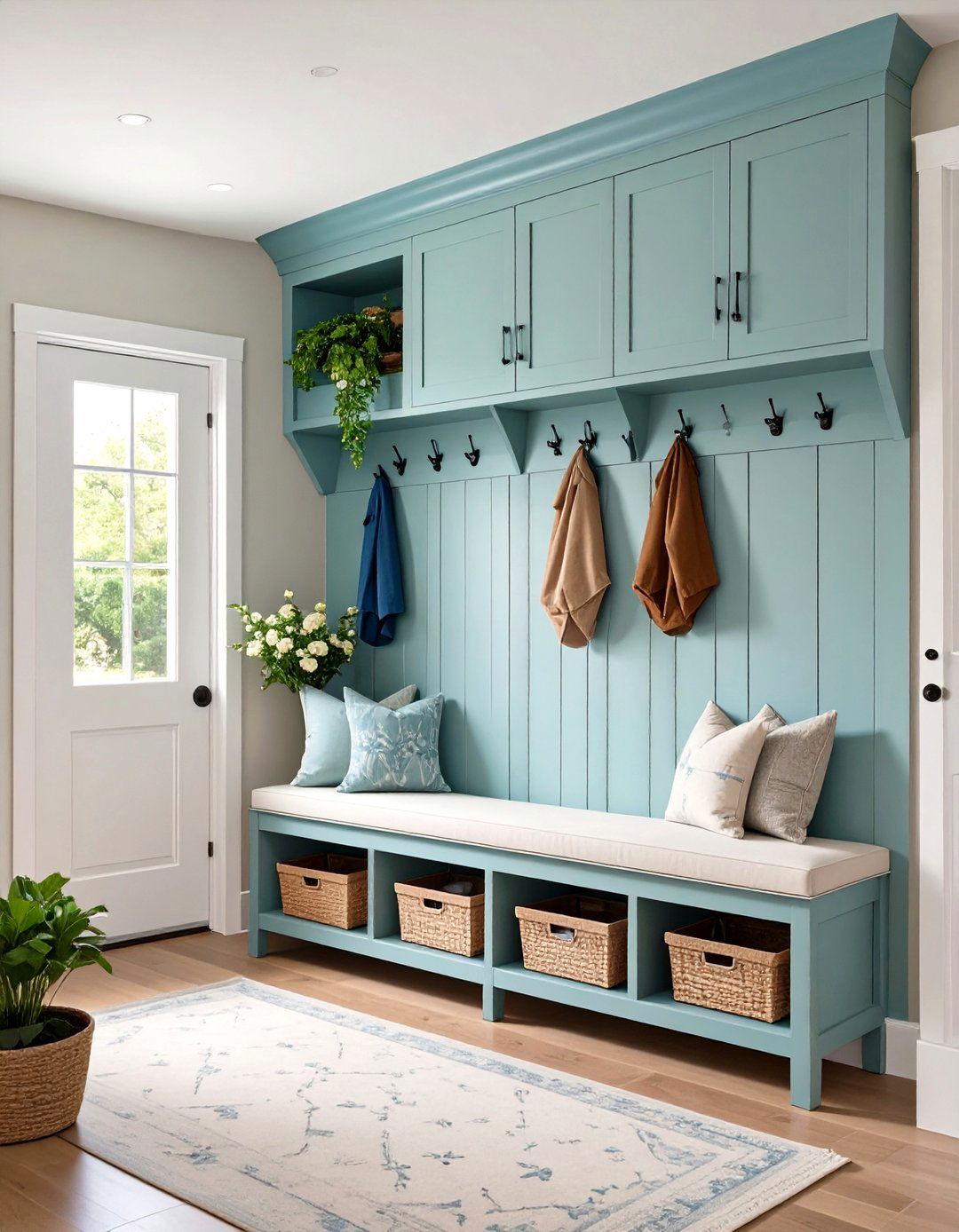 Entryway Bench Back Half Wall Paneling - 20 Half Wall Paneling Ideas