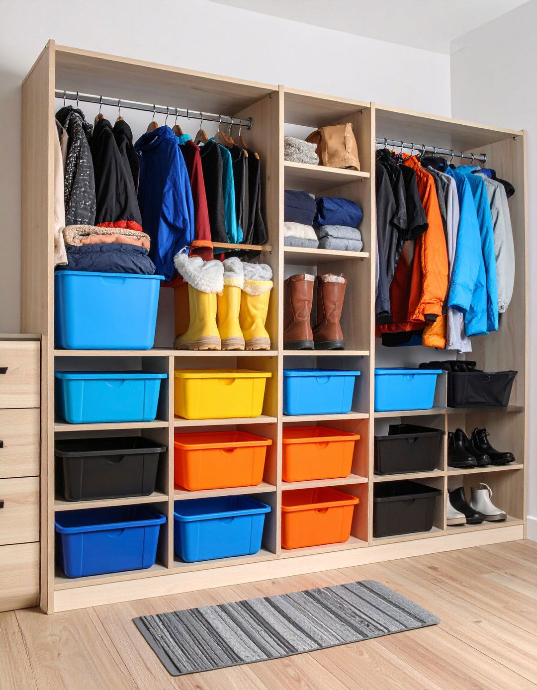 Entryway Closet Boot Tray Organization - 20 Entryway Closet Ideas