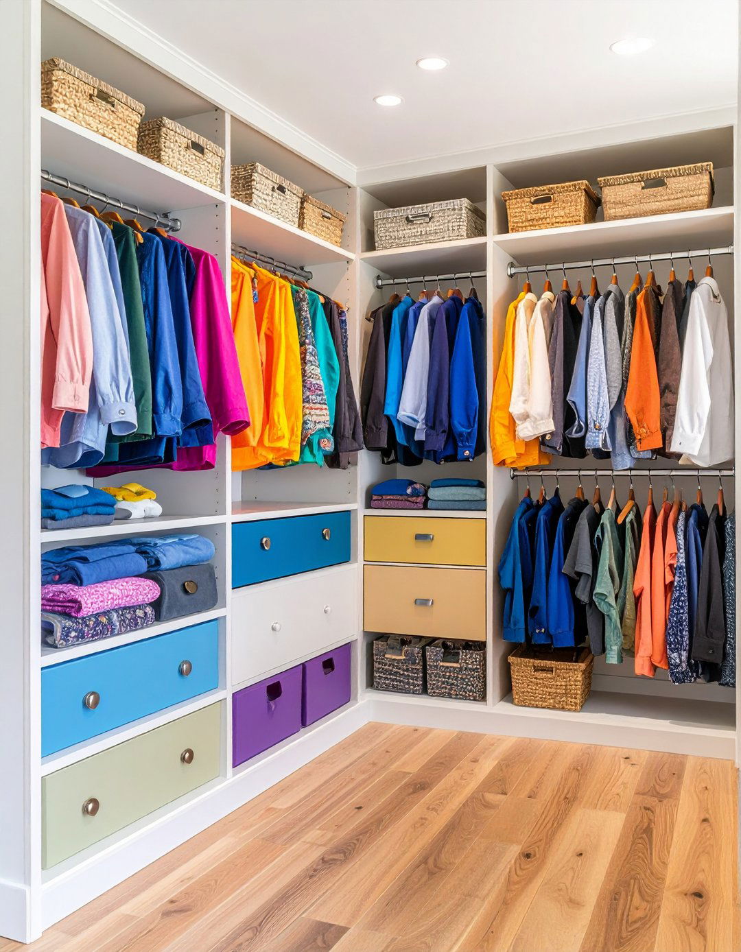 Entryway Closet Color Coordinated Organization - 20 Entryway Closet Ideas