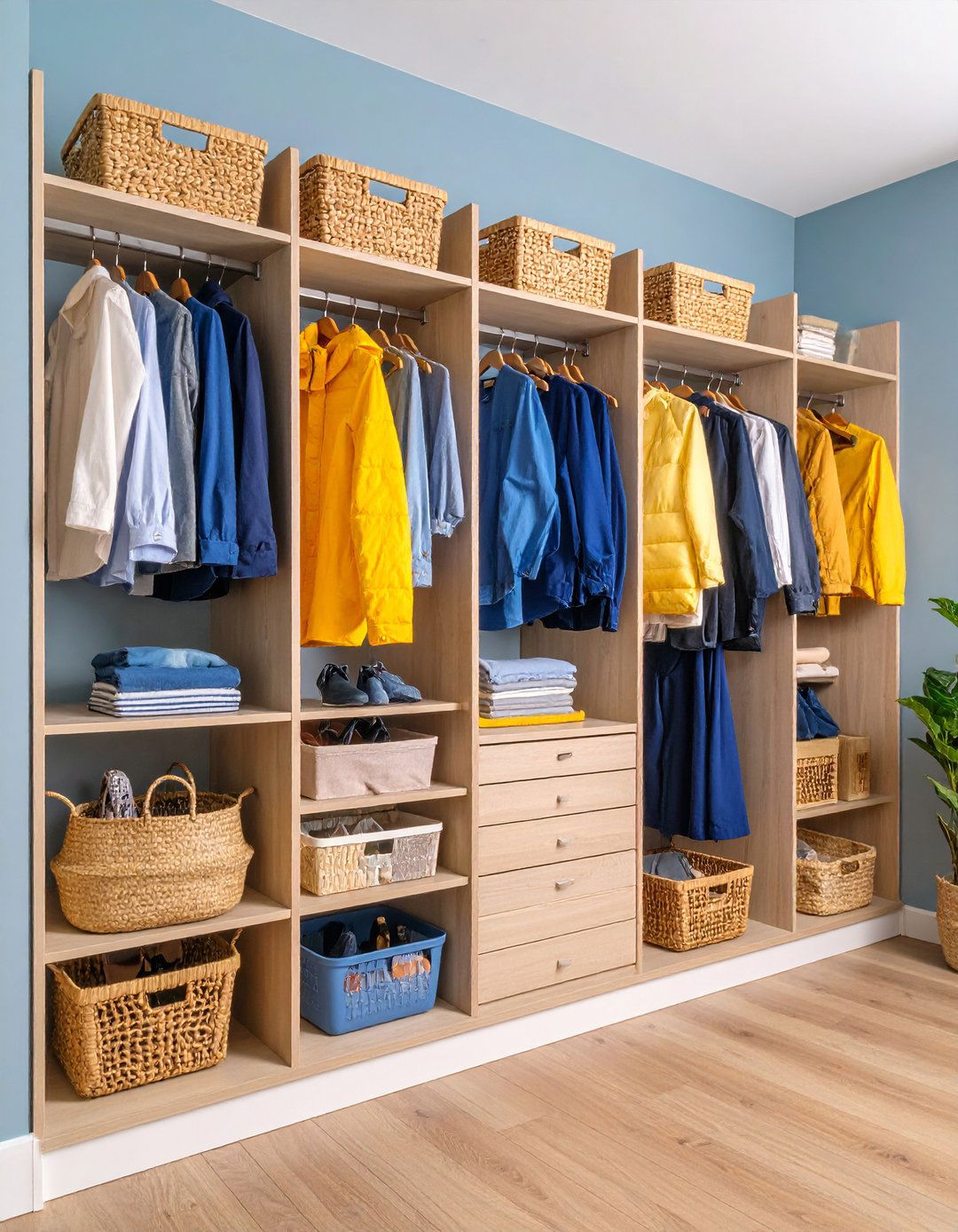Entryway Closet Hook and Basket System - 20 Entryway Closet Ideas