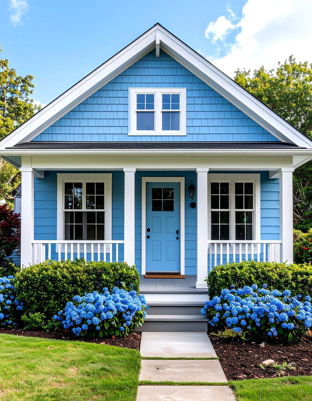 Environmental Harmony - 20 Blue House Siding With White Trim