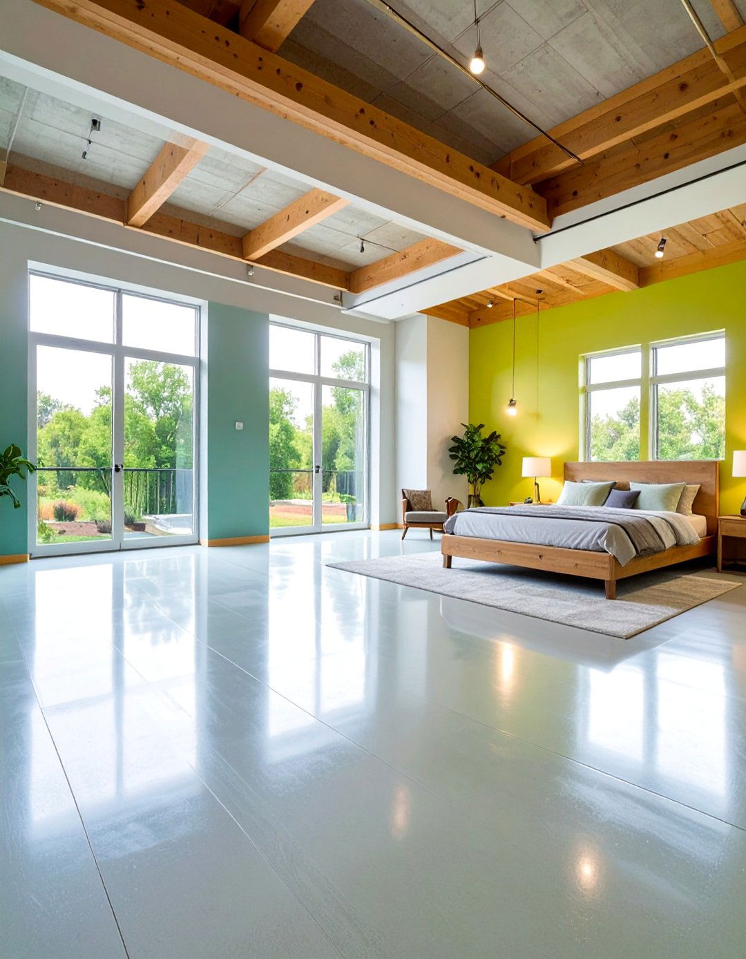 Epoxy Concrete Floors with High Gloss Finish - 20 Concrete Floor Ideas