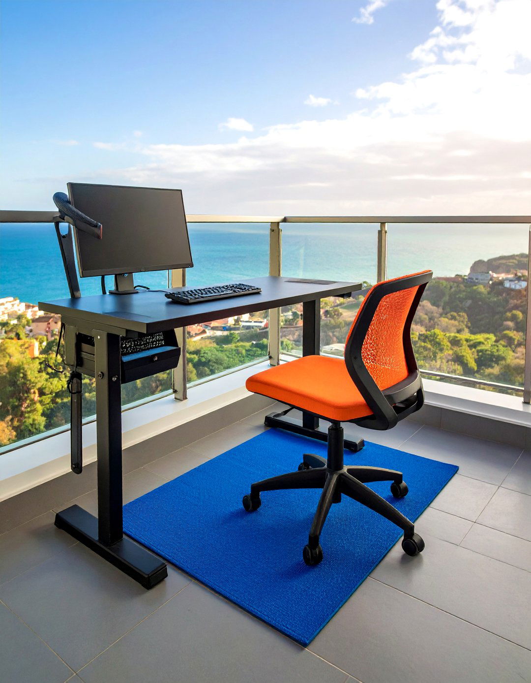 Ergonomic Standing Balcony Office Setup - 20 Balcony Office Ideas