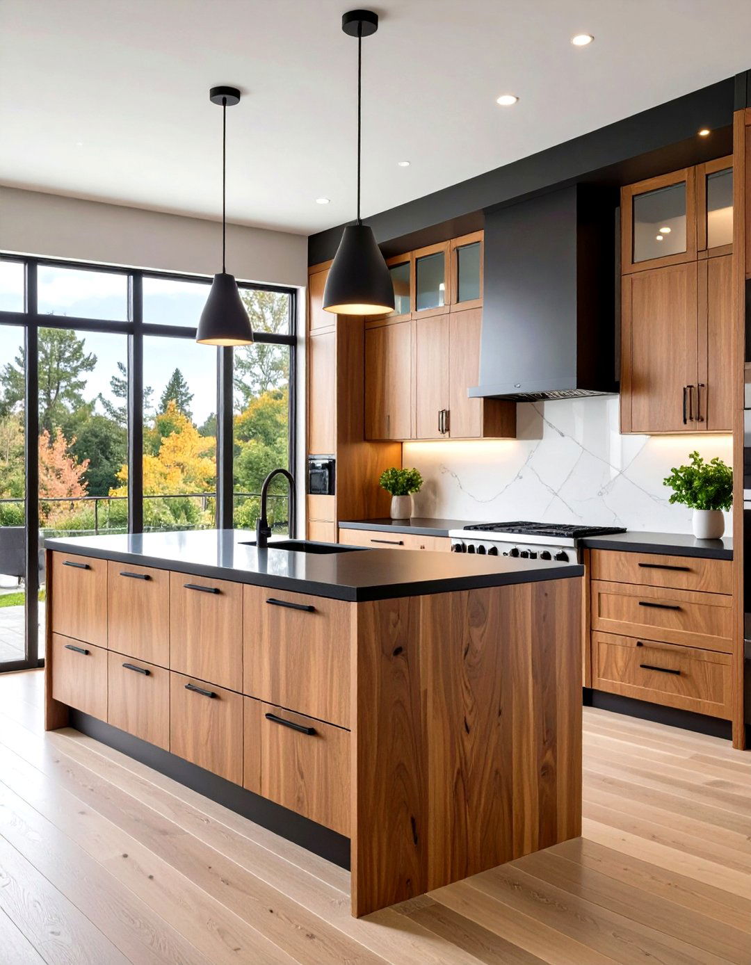 Espresso Shaker Doors and Satin Black Hardware Kitchen - 20 Black and Brown Kitchen Ideas