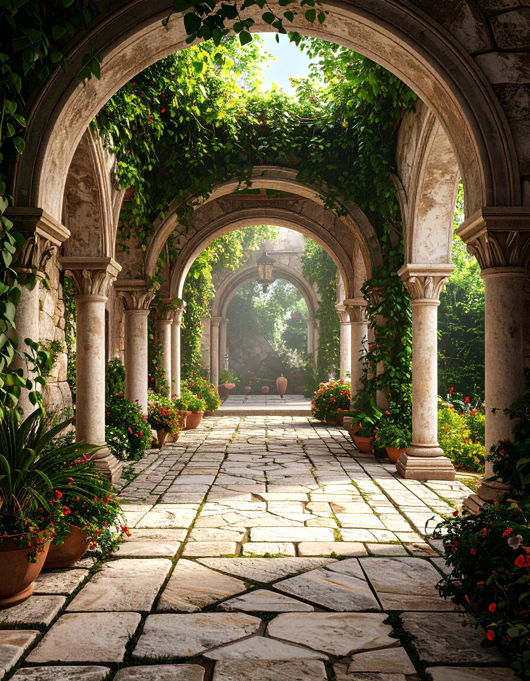 European Courtyard Cobblestone Patio - 20 cobblestone patio ideas
