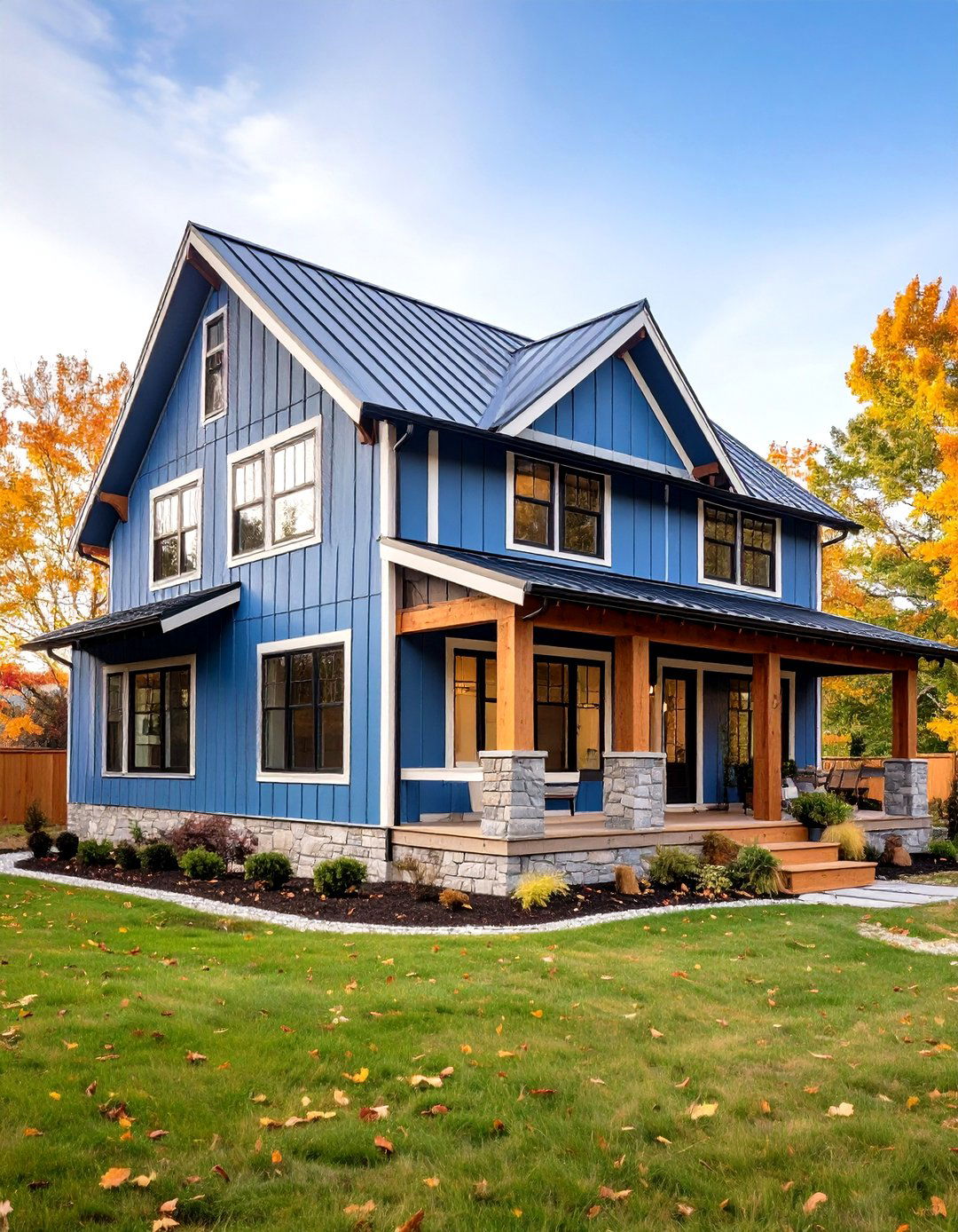 Evening Blue Midnight Blue Siding Modern Farmhouse Design - 20 Midnight Blue & Dark Blue House Siding Colors