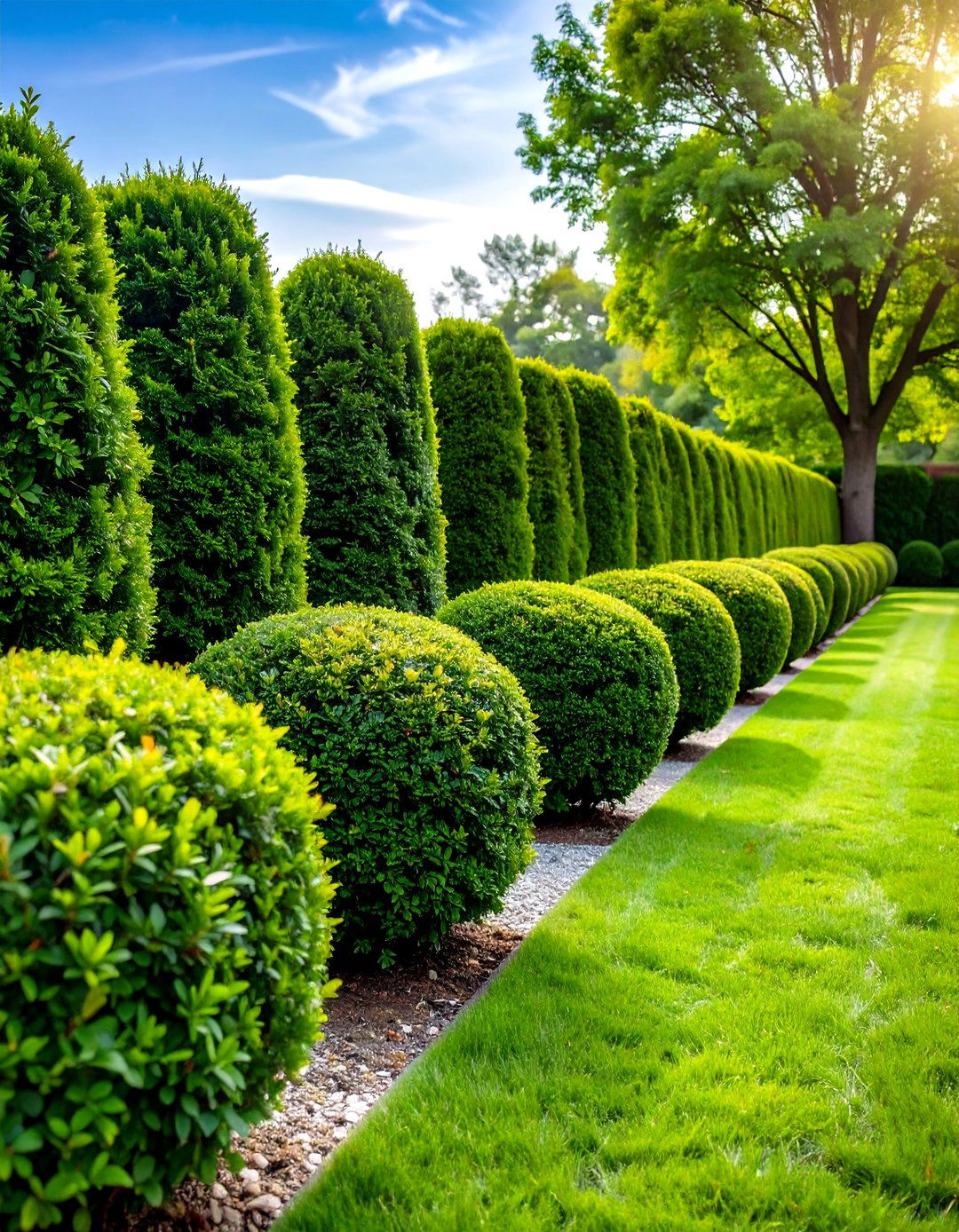 Evergreen Boxwood Garden Border Hedge - 20 Low Maintenance Garden Border Ideas