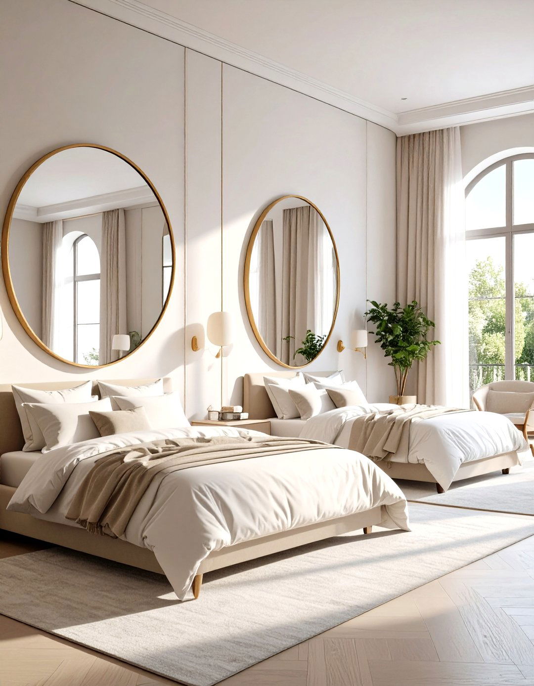 Expand Light with Decorative Mirrors - 20 Glam Bedroom Ideas