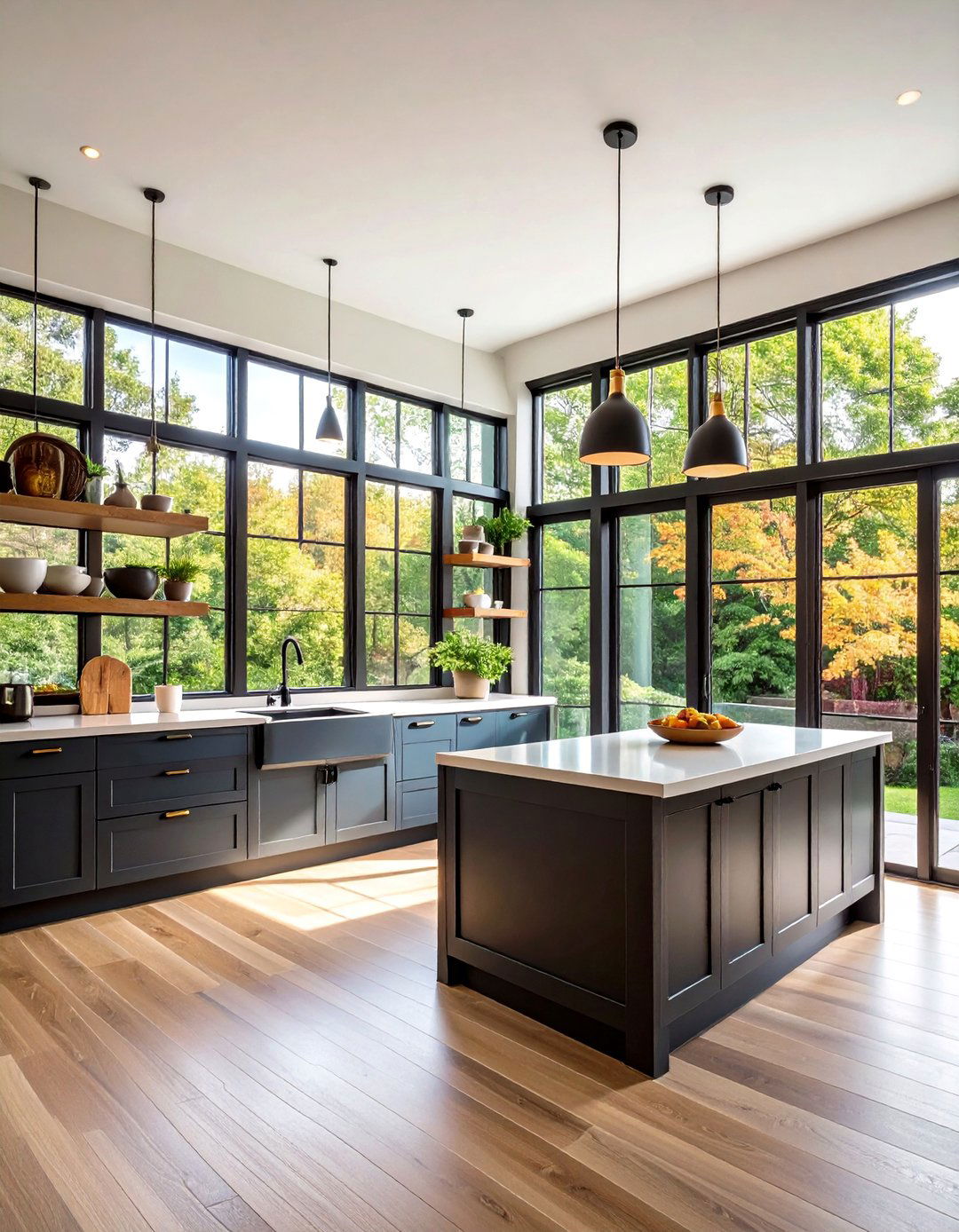 Expansive Kitchen Window Wall Design - 20 Kitchen Window Ideas