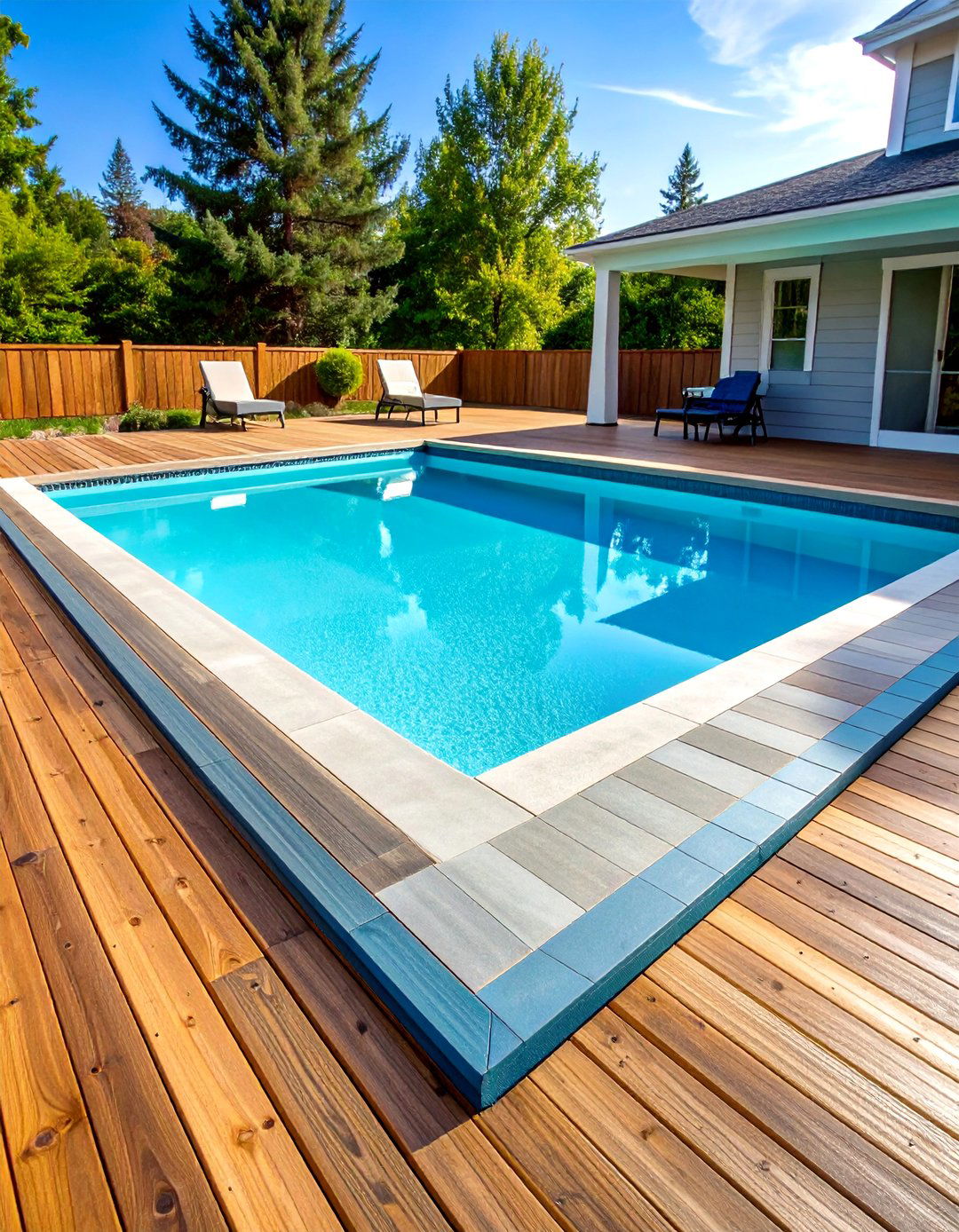 Exposed Aggregate Accents - 20 Stamped Concrete Pool Deck Ideas
