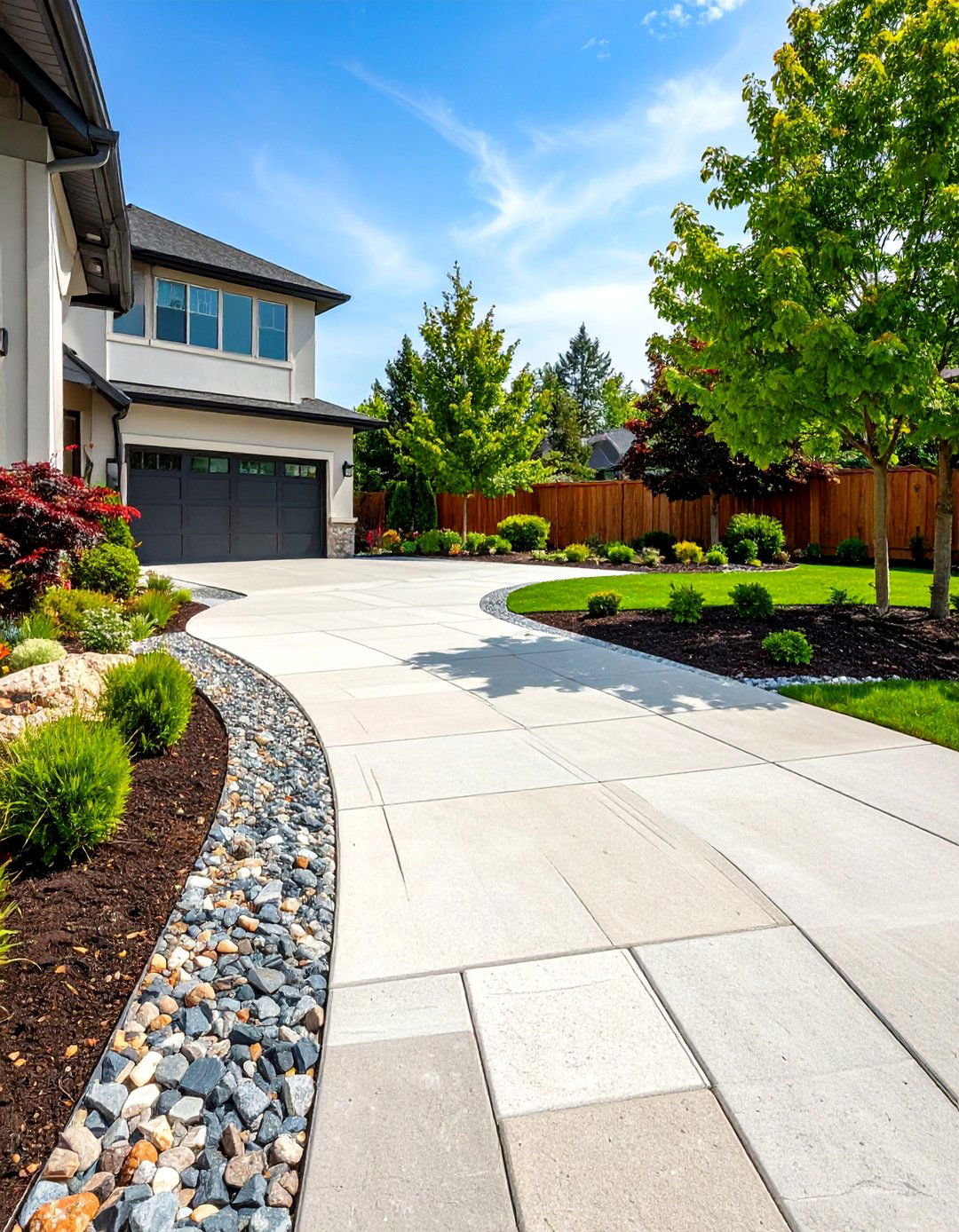 Exposed Aggregate Concrete Driveway - 20 Concrete Driveway Ideas