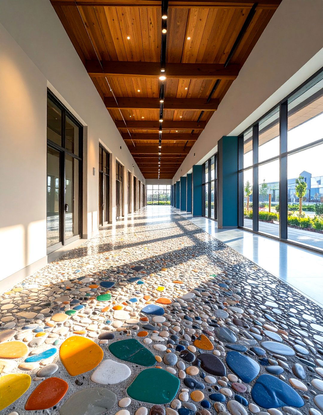 Exposed Aggregate Concrete Floors with Natural Texture - 20 Concrete Floor Ideas