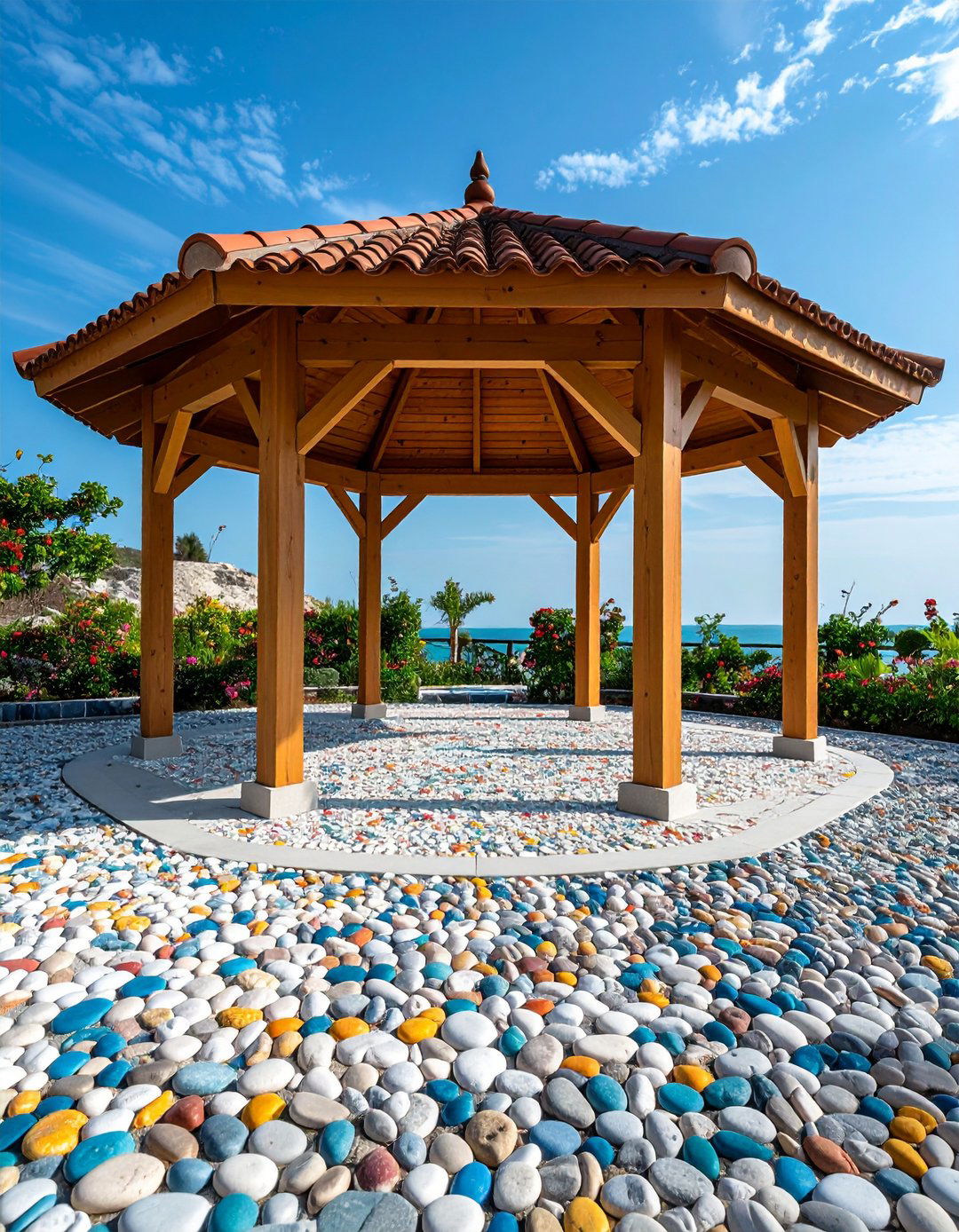 Exposed Aggregate Concrete Gazebo Floor - 20 Gazebo Floor Ideas
