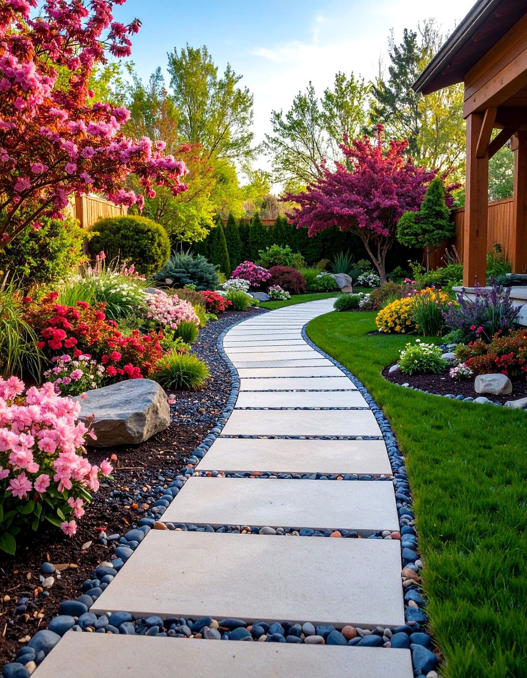 Exposed Aggregate Concrete Walkway - 20 Concrete Walkway Ideas