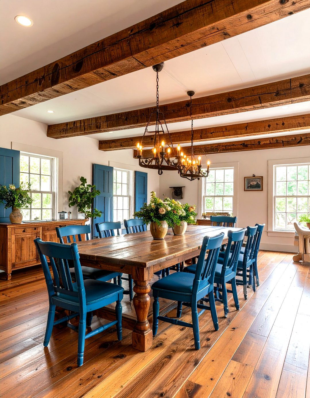 Exposed Beam Colonial Dining Room Architecture - 20 Colonial Dining Room Ideas