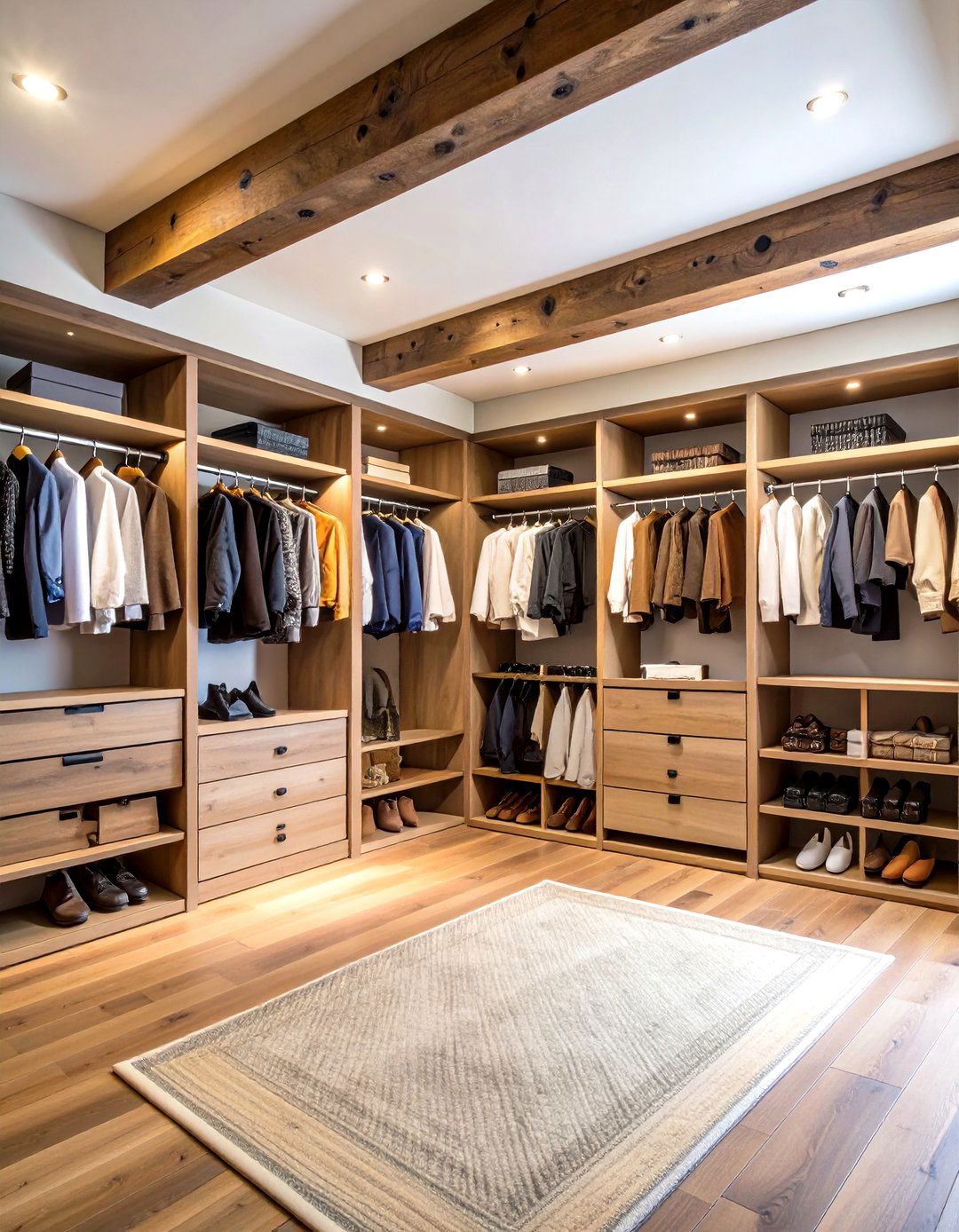 Exposed Beam Rustic Closet - 20 Rustic Closet Ideas