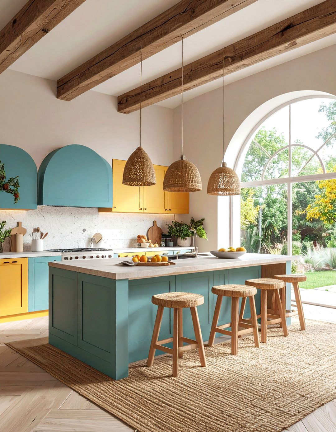 Exposed Beams and Natural Textures for Architectural Calm - 20 Boho Kitchen Ideas