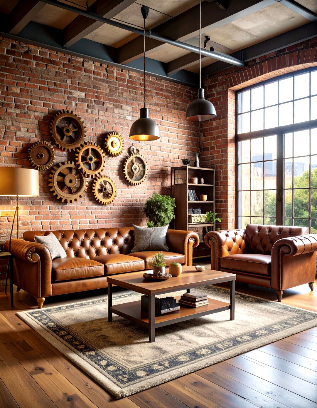 Exposed Brick Walls - 20 Steampunk Interior Design Ideas