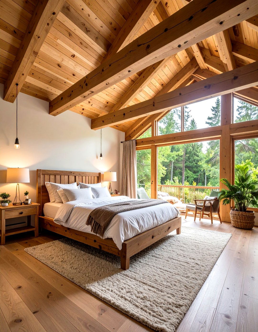 Exposed Ceiling Beams for Architectural Country Bedroom Interest - 20 Country Bedroom Ideas