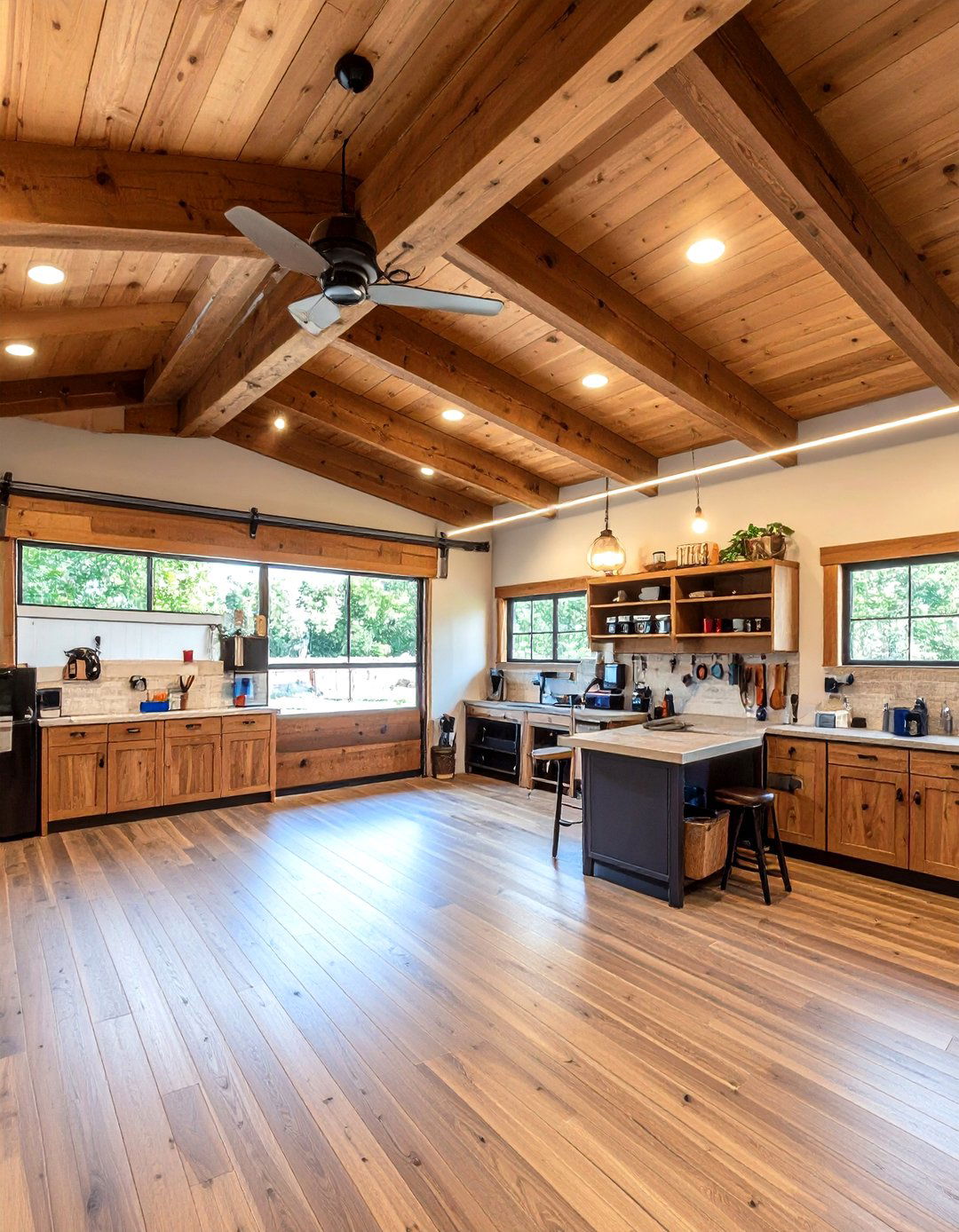 Exposed Ceiling Beams in Your Rustic Garage Workshop - 20 Rustic Garage Ideas