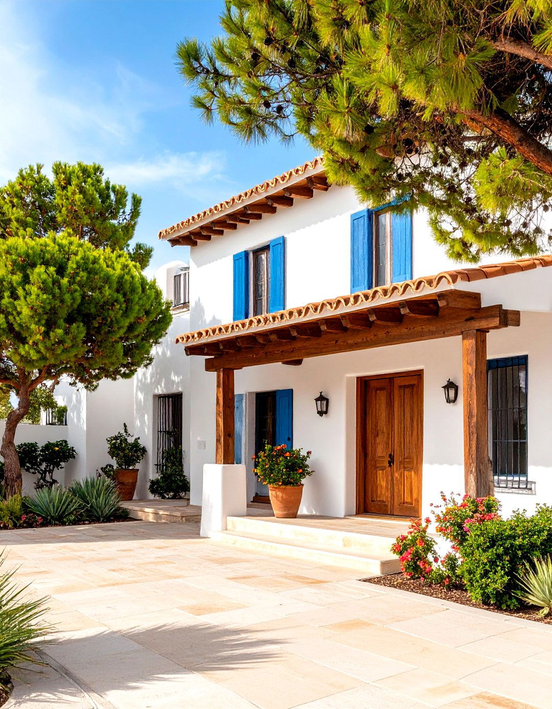 Exposed Timber Vigas Accenting Spanish Style Home Exteriors - 20 spanish style home exterior ideas