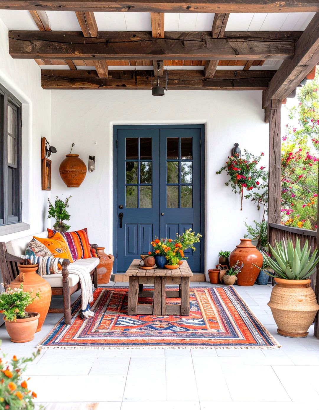 Exposed Wood Beam Spanish Style Front Porch - 20 spanish style front porch ideas