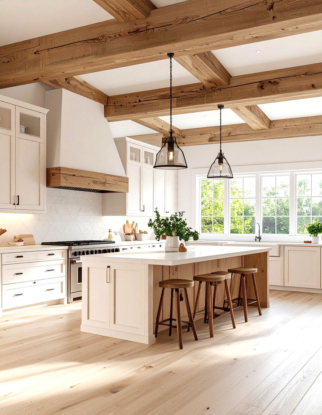 Exposed Wood Beams - 20 Vaulted Ceiling Kitchen Ideas