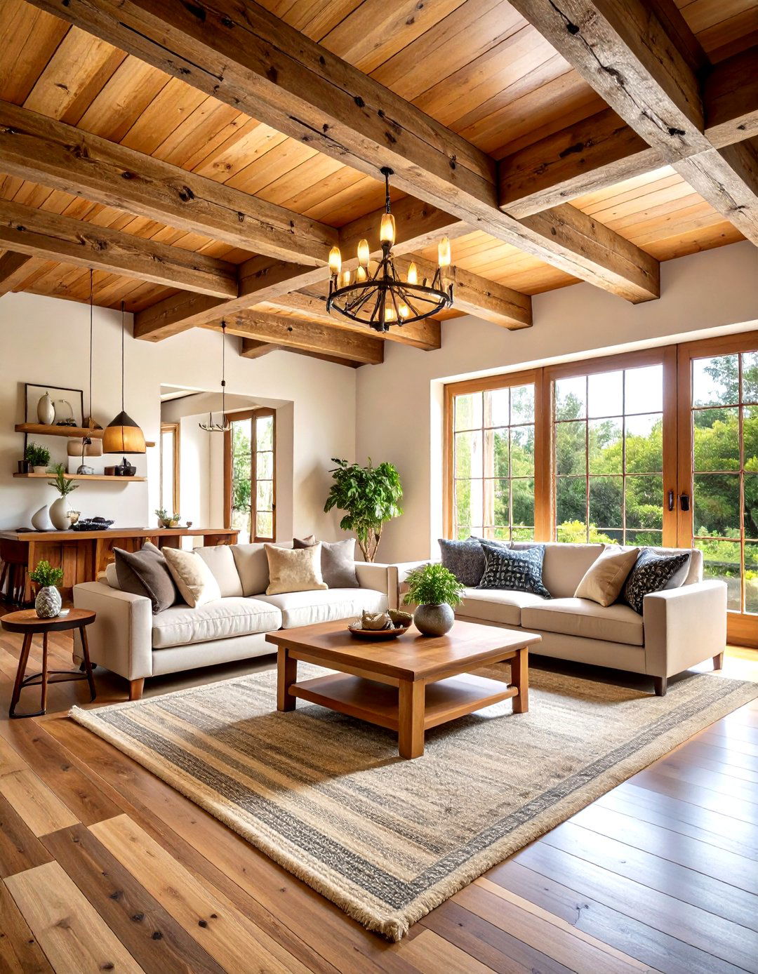 Exposed Wooden Beams - 20 Tuscan Living Room Ideas