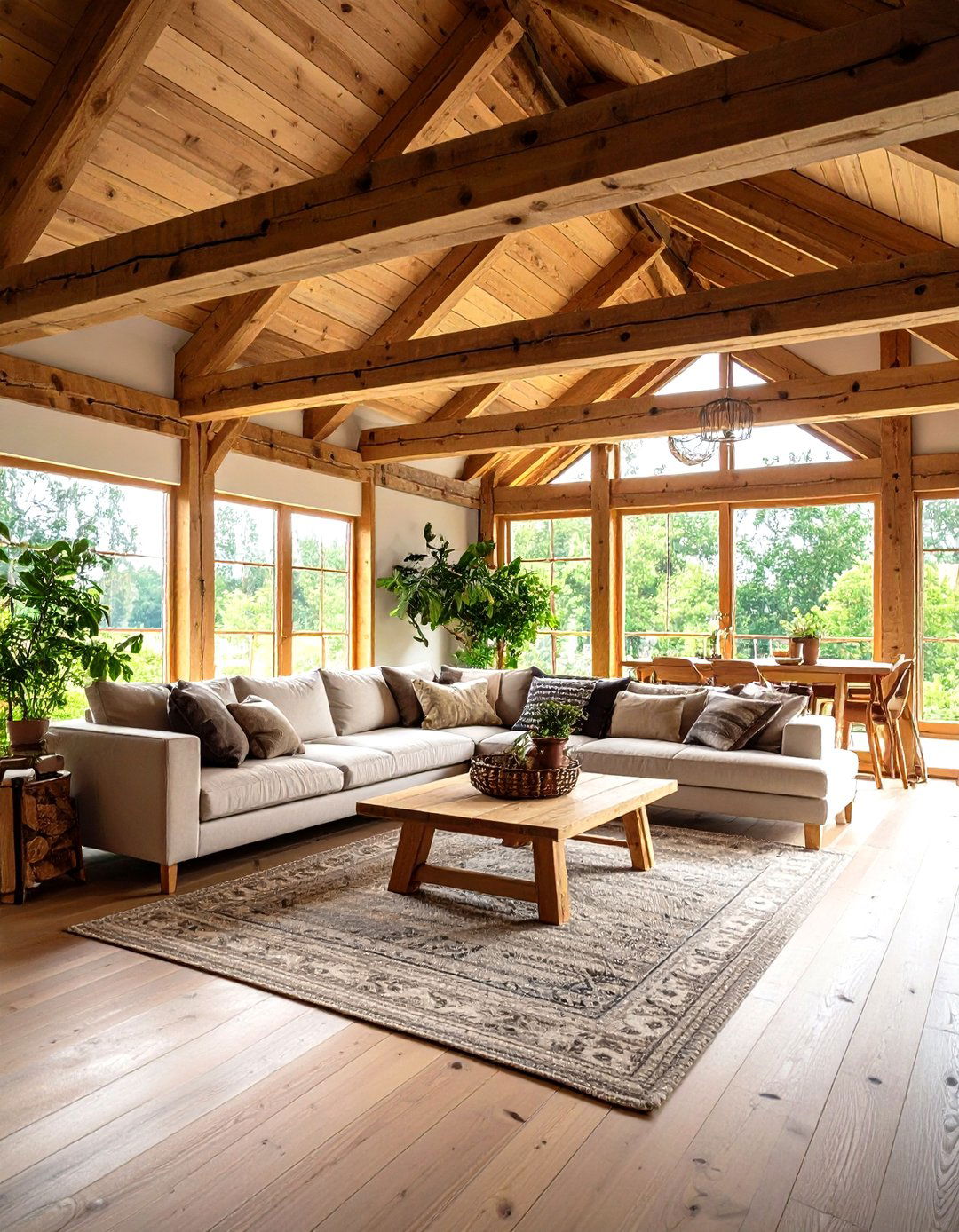 Exposed Wooden Beams - 20 Small Rustic Living Room Ideas