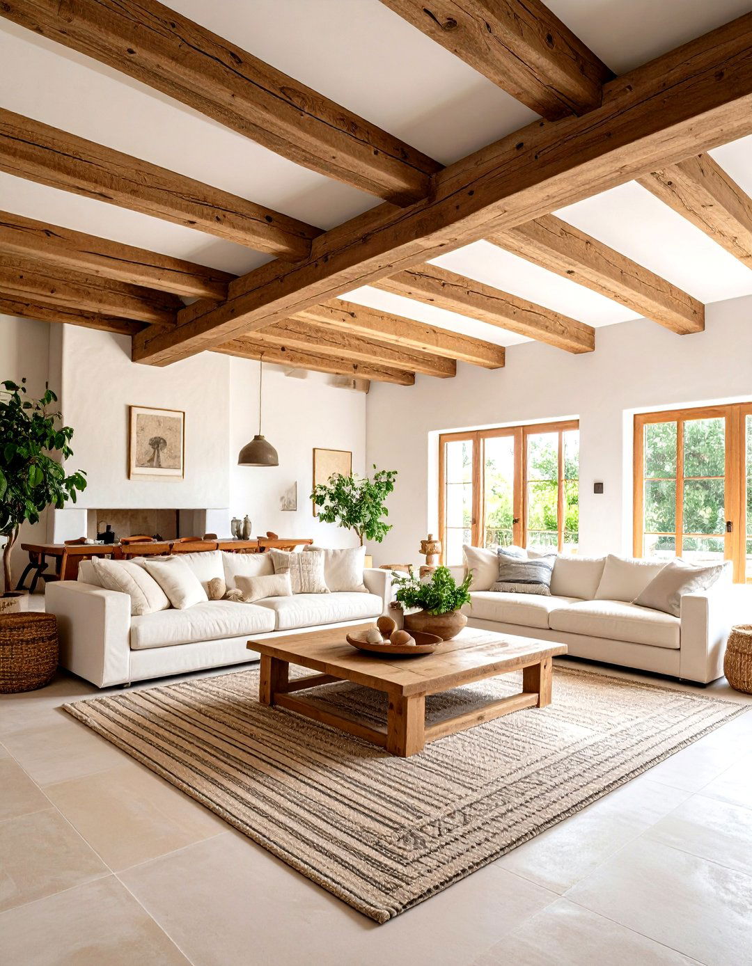 Exposed Wooden Ceiling Beams - 20 Spanish Mediterranean House Ideas
