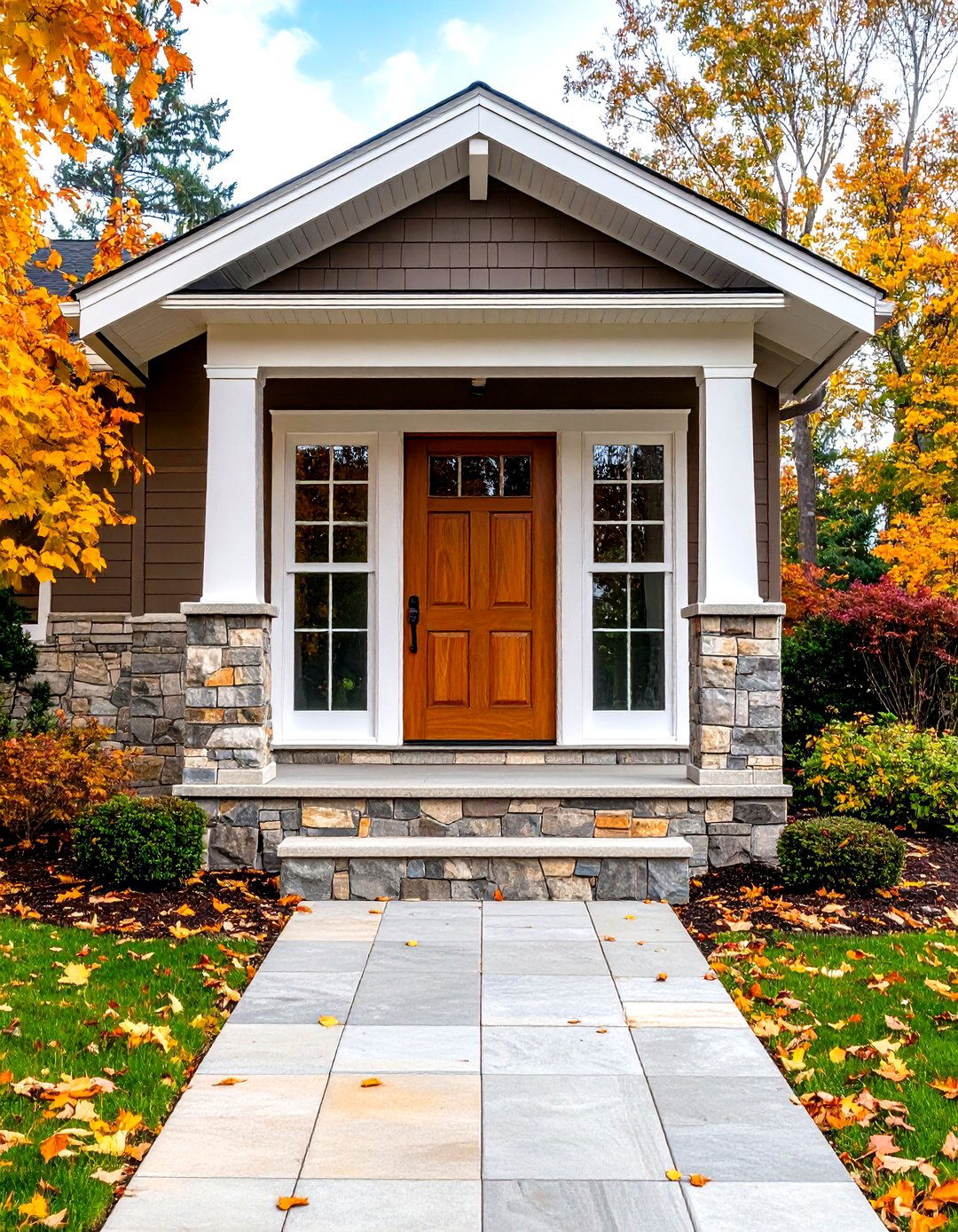 Extended Trim with Sidelights - 20 Exterior Door Trim Ideas
