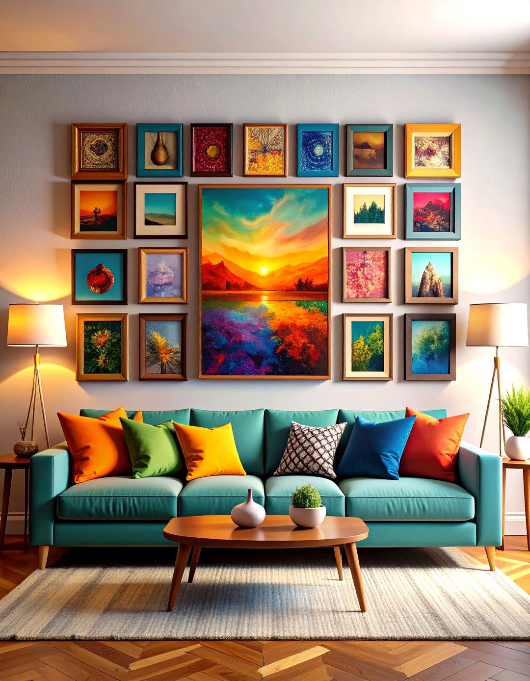 Eye Level Anchor Centering Your Gallery Wall - 20 Gallery Wall Ideas