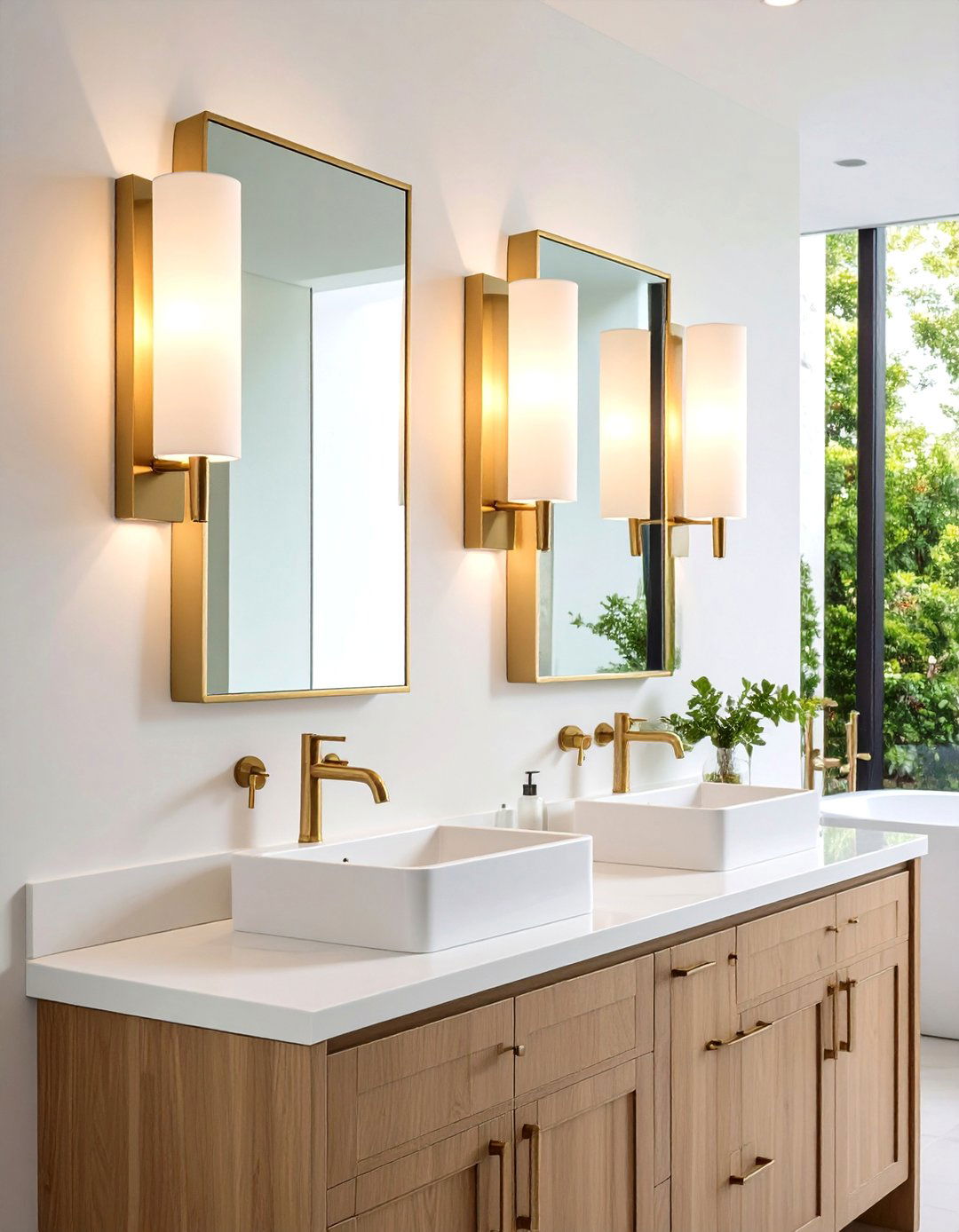 Eye Level Bathroom Lighting Sconces Beside the Mirror - 20 Bathroom Lighting Ideas