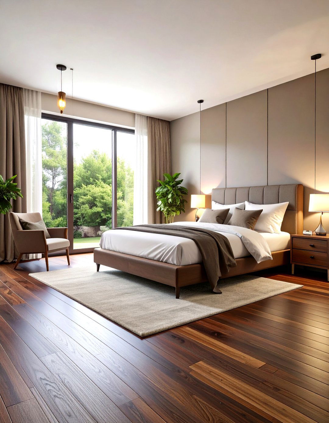 FSC Certified Dark Walnut Floor Creates a Conscious Bedroom Retreat - 20 Dark Walnut Floors for Rooms