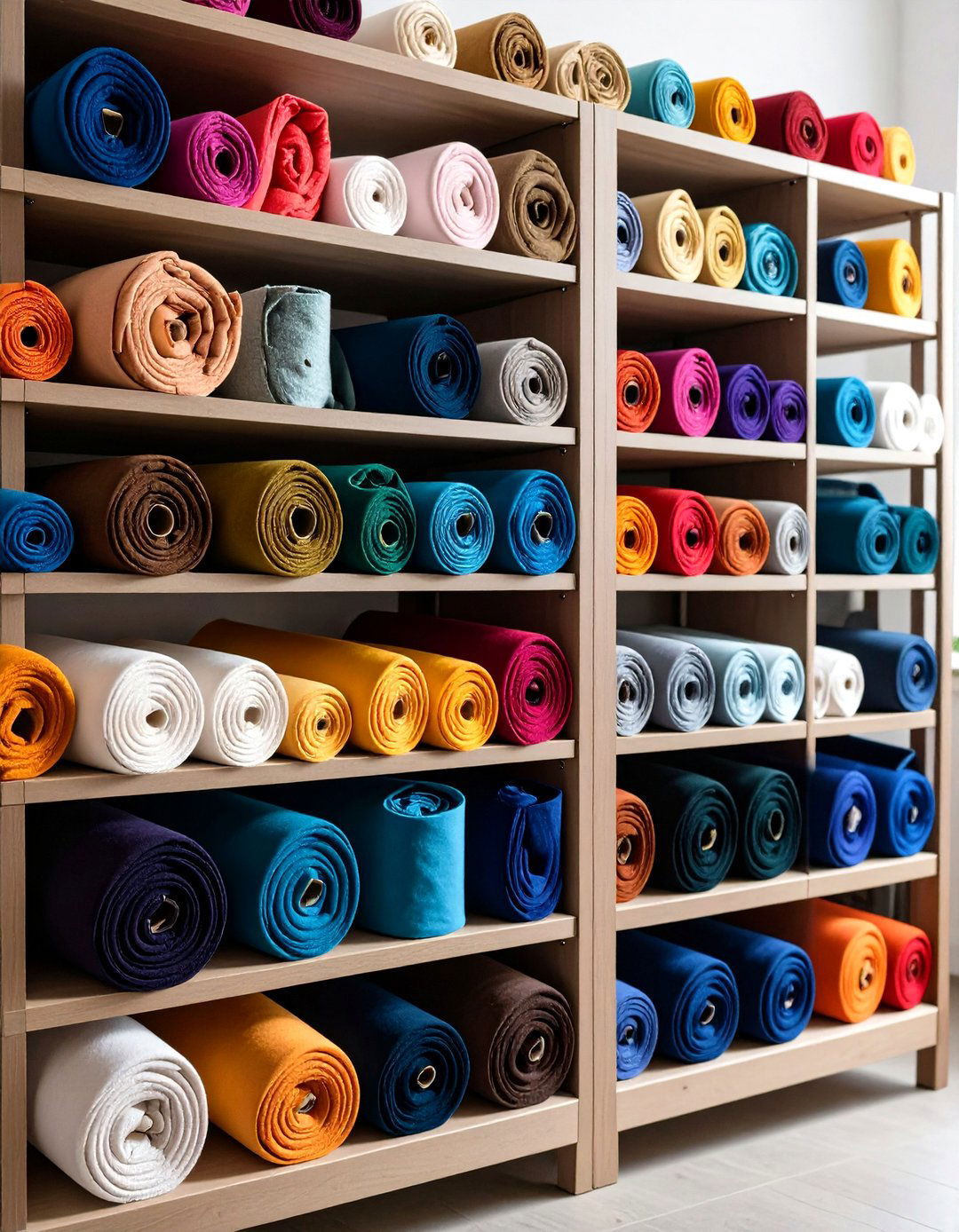 Fabric Bolt Displays - 20 Sewing Room Ideas