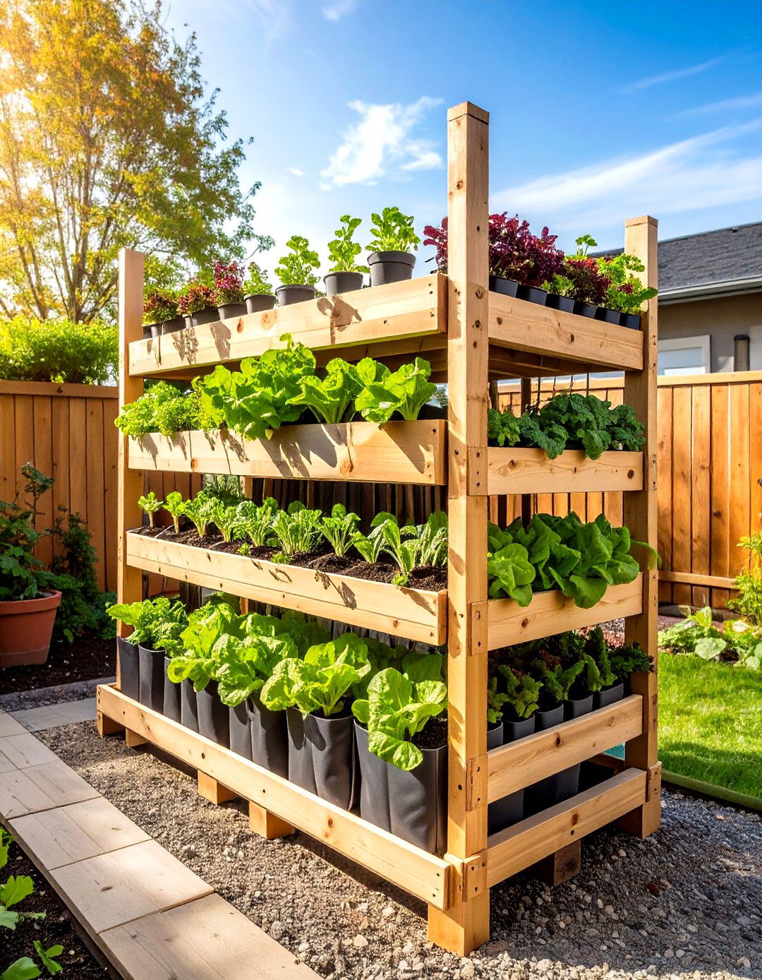 Fabric Lined Vertical Lettuce Pallet - 20 Vertical Pallet Garden Ideas