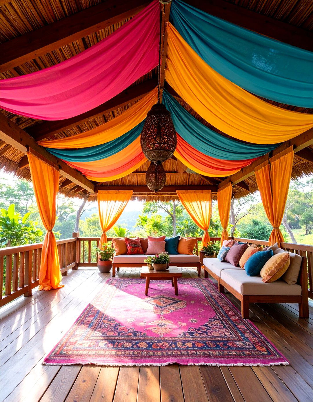 Fabric Panel Porch Ceiling - 20 Porch Ceiling Ideas