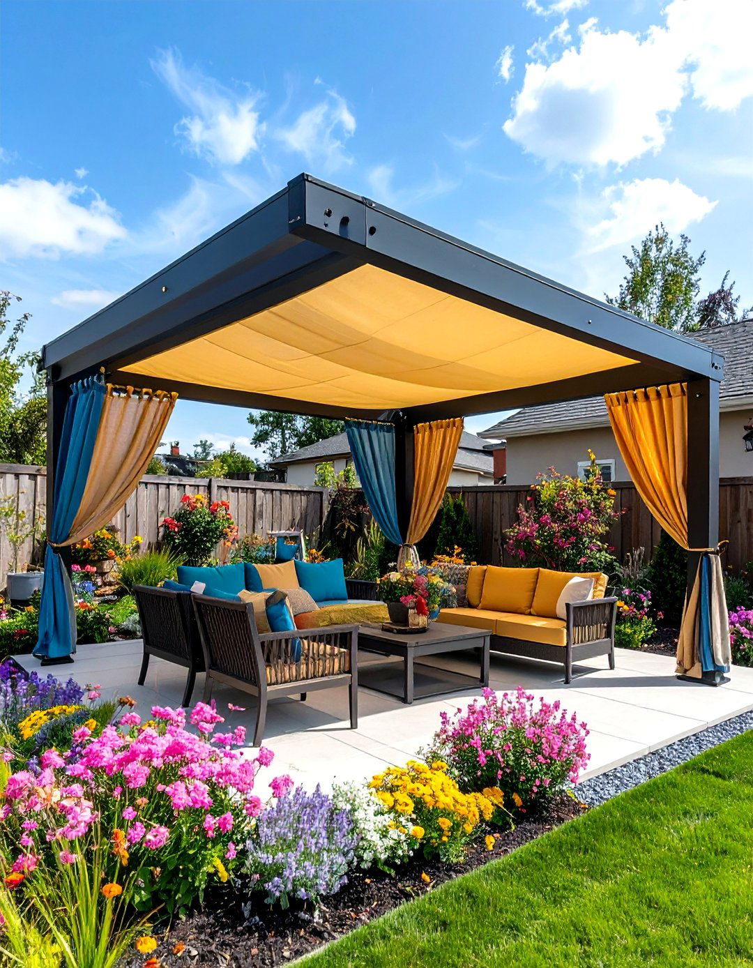 Fabric Pergola Cover Canopy - 20 Pergola Cover Ideas