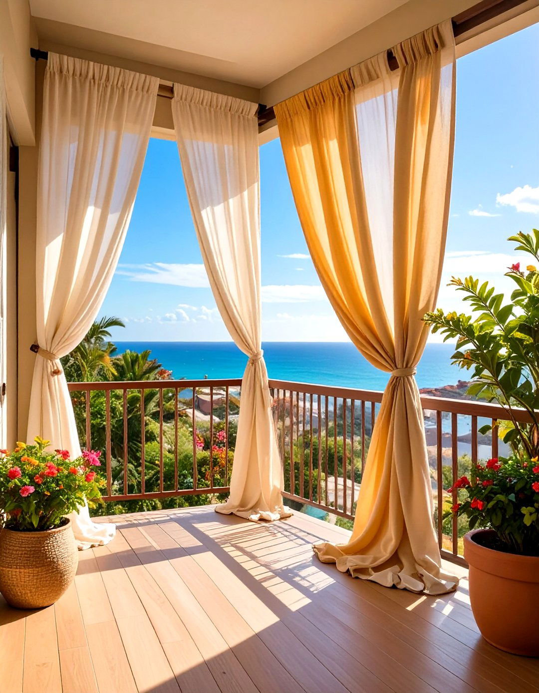 Fabric Privacy Screens - 20 Second Story Balcony Ideas